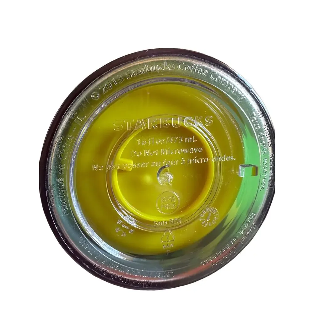 Starbucks Hawai'i Yellow and Green Tropical Coffee Cup Tumbler BPA free